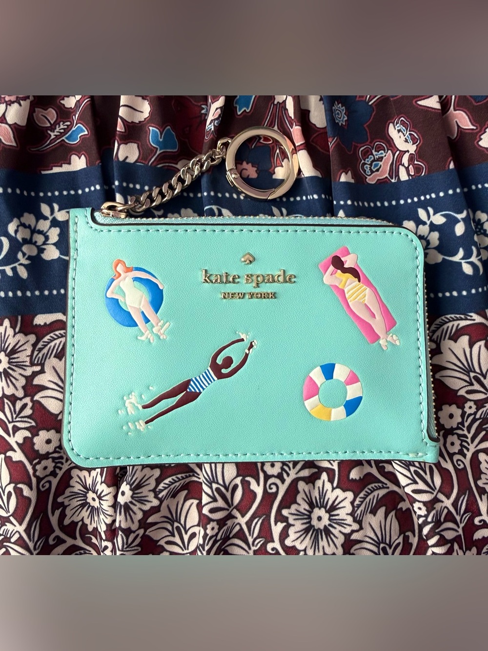 Kate Spade Pool Float Medium L-Zip Card Holder